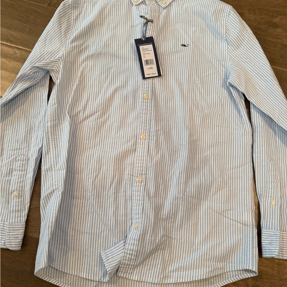 Vineyard Vines Light Blue Striped Button Down Shirt